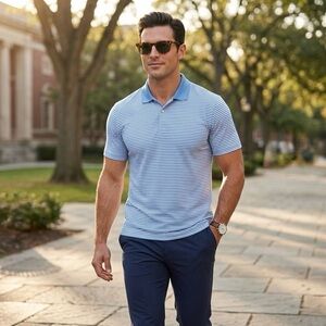 Nike Dri-Fit Men’s Blue Polo Shirt Size XL Standard Fit Short Sleeve Casual Work